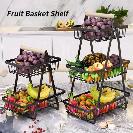 3-Tier Fruit Basket Organizer – Multi-Layer Snack & Storage Rack
