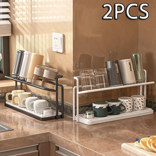 2-Tier Stainless Steel Drying Rack with Drain Tray