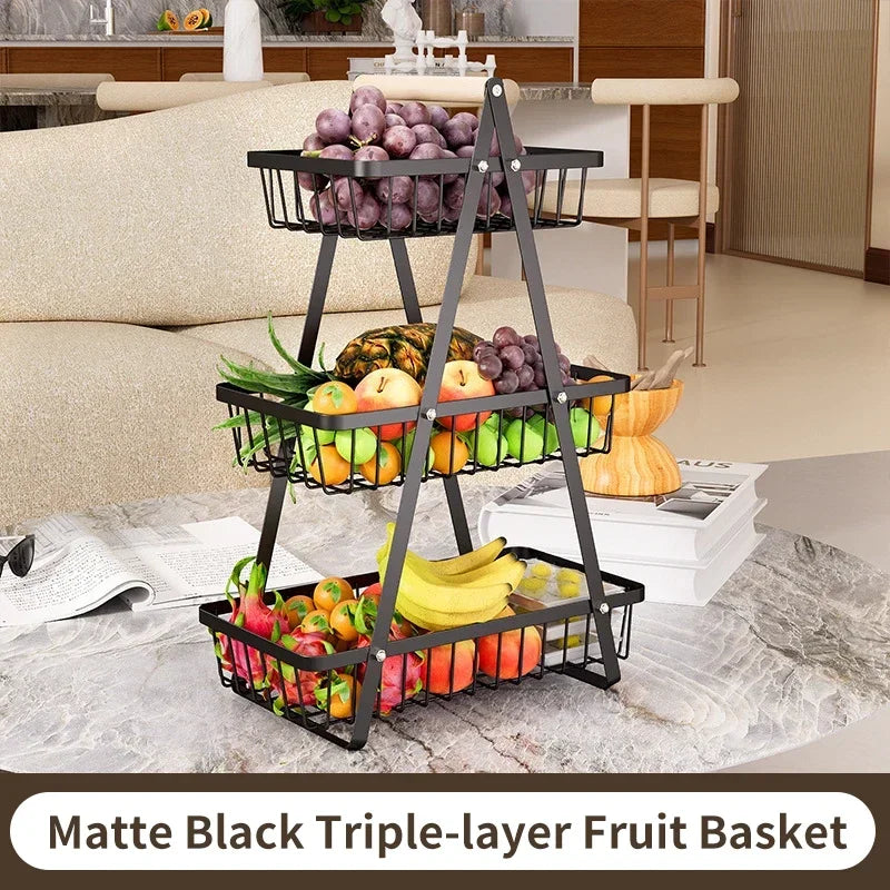 3-Tier Fruit Basket Organizer – Multi-Layer Snack & Storage Rack