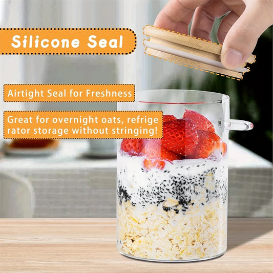 Airtight Glass Jars with Bamboo Lids & Spoons