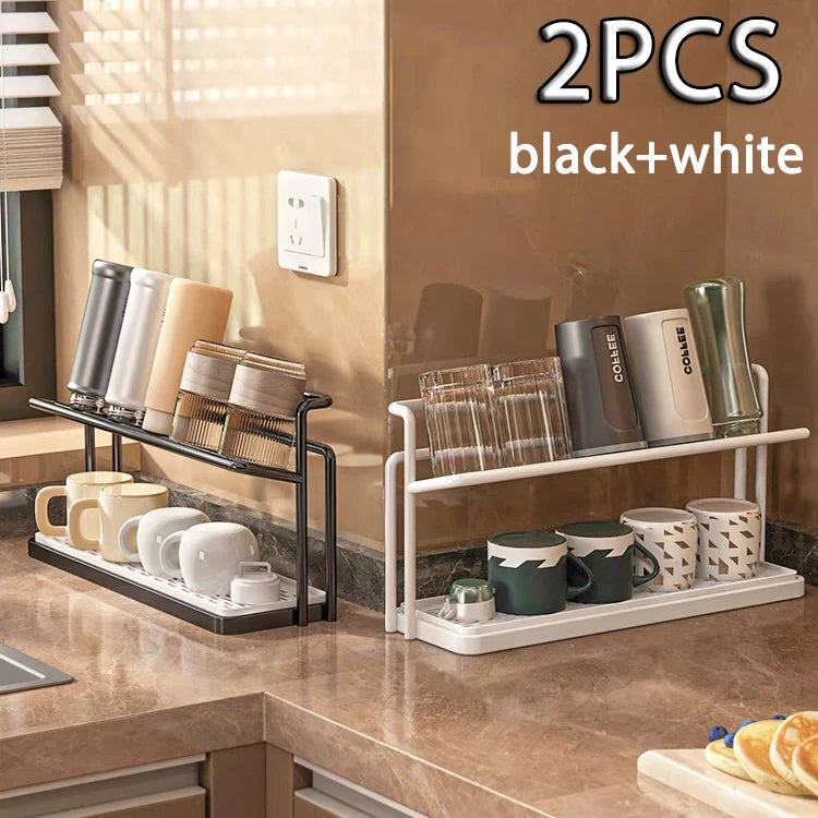 2-Tier Stainless Steel Drying Rack with Drain Tray