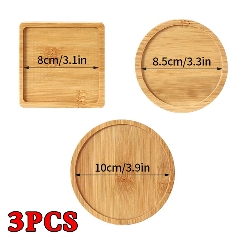 Natural Bamboo Coaster Tray