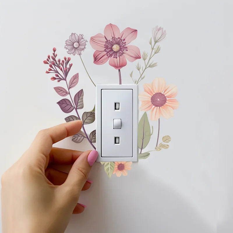 Flower Switch Wall Sticker
