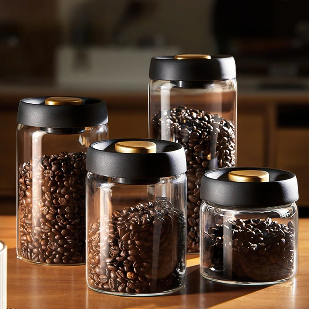 Vacuum Airtight Glass Coffee Container