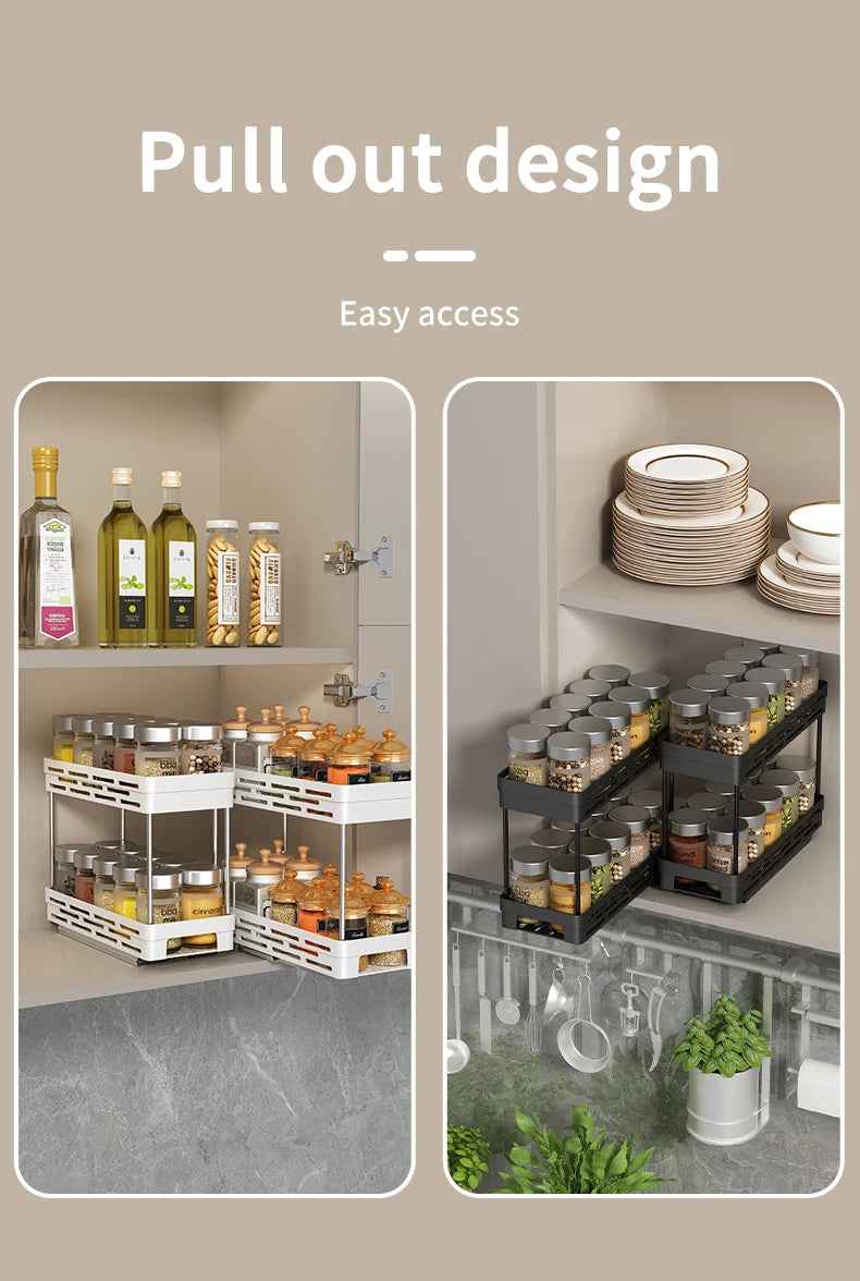Pull-Out Double Layer Kitchen Organizer