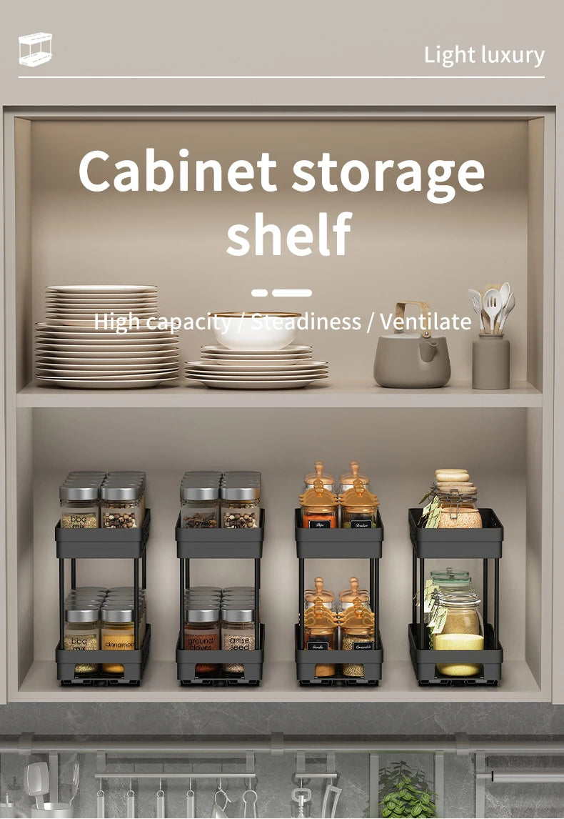 Pull-Out Double Layer Kitchen Organizer