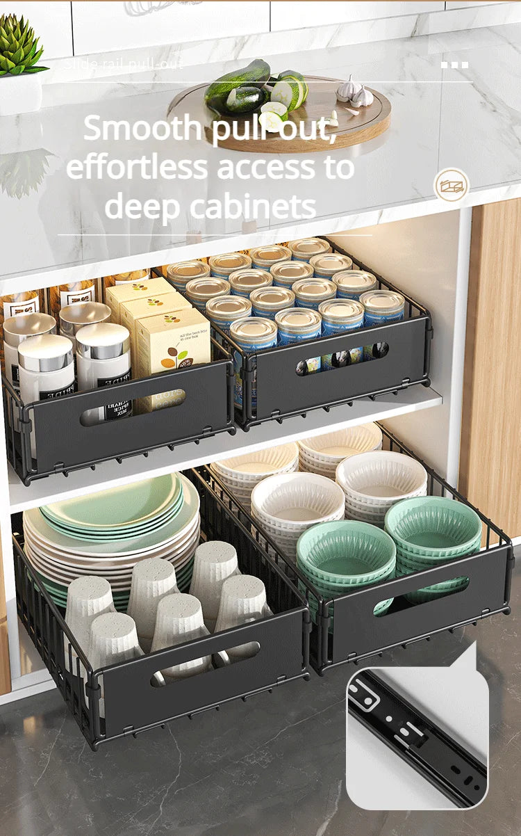 Pull-Out Kitchen Sink Storage Rack