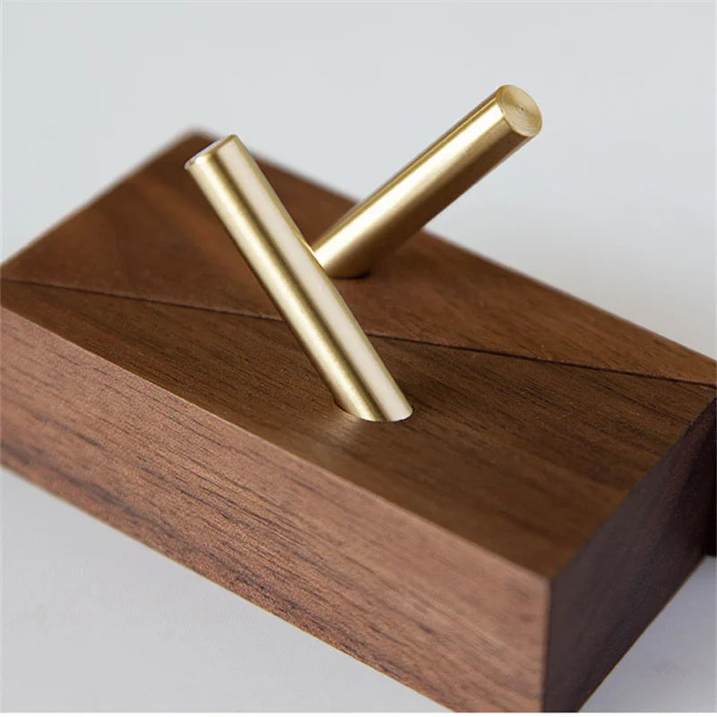Elegant Brass & Wood Organizer for a Stylish Home