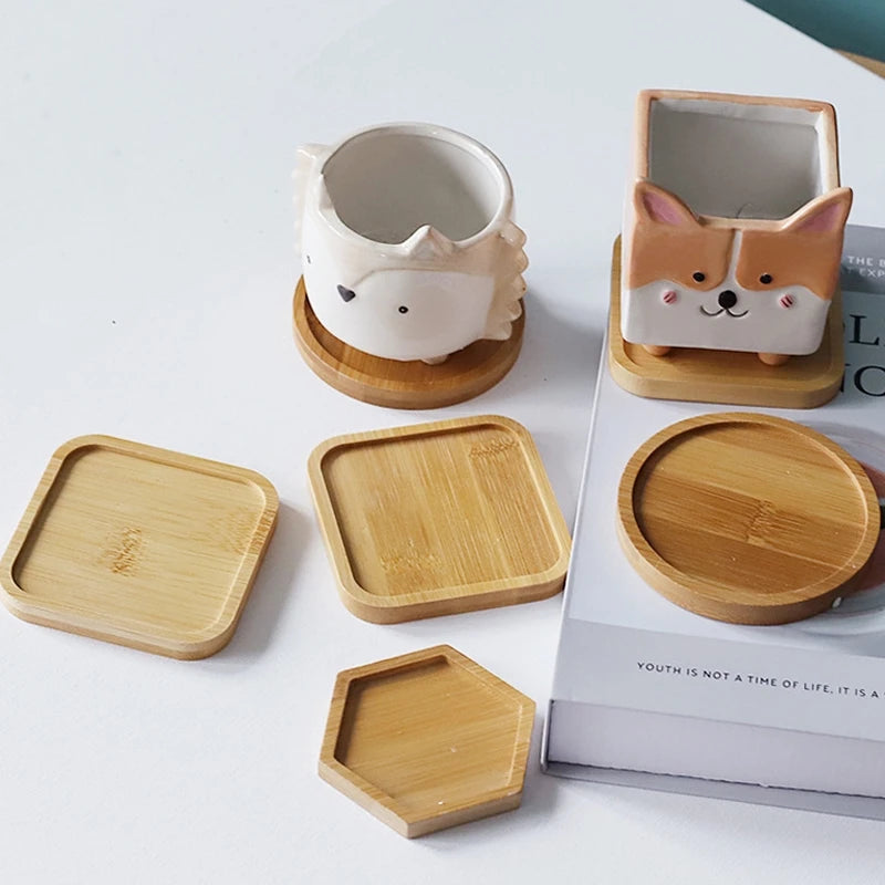 Natural Bamboo Coaster Tray