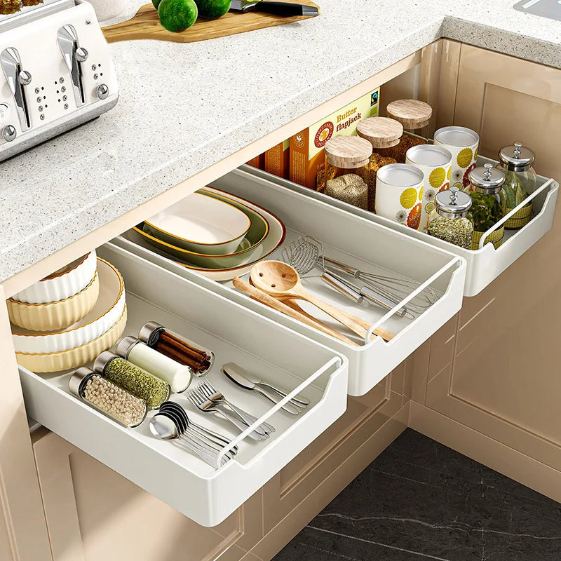 Pull-Out Cabinet Organizer with Sliding Rail
