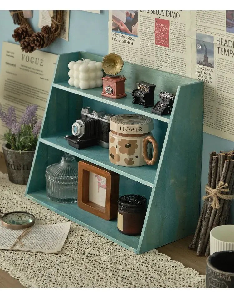 Rustic Solid Wood Cosmetic Organizer