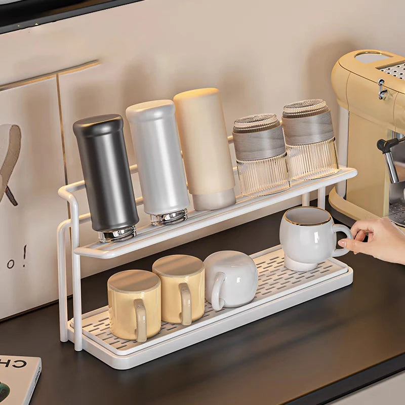 2-Tier Stainless Steel Drying Rack with Drain Tray