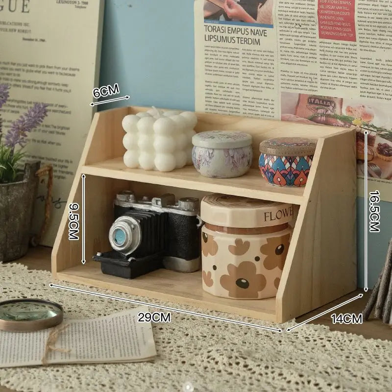 Rustic Solid Wood Cosmetic Organizer
