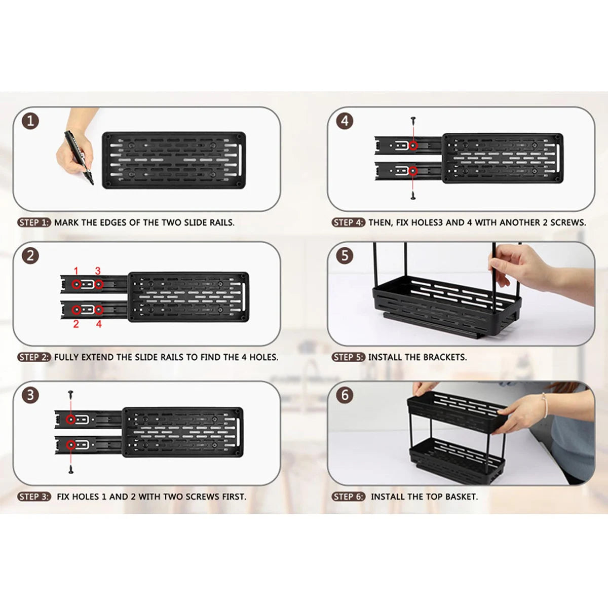 Pull-Out Double Layer Kitchen Organizer