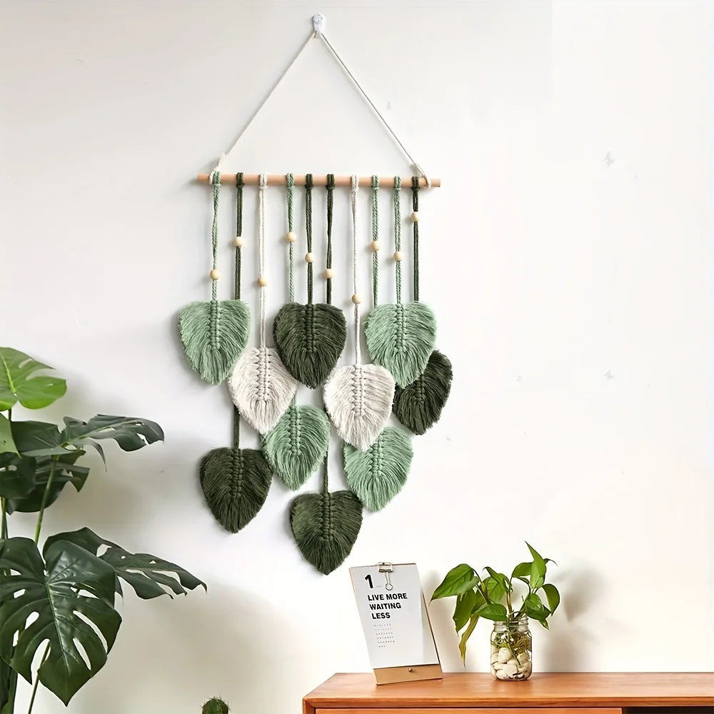 Boho Macrame Leaf Garland Wall Decor
