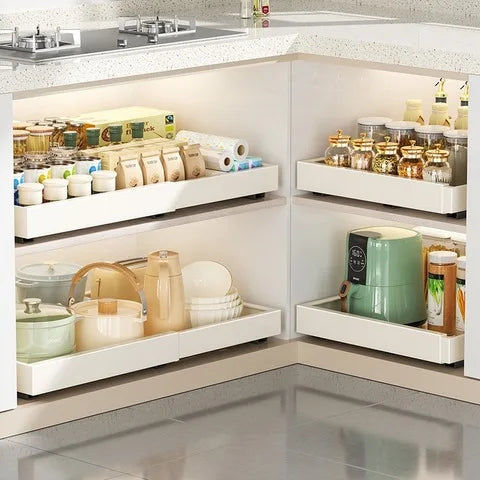 Pull-Out Cabinet Organizer with Sliding Rail