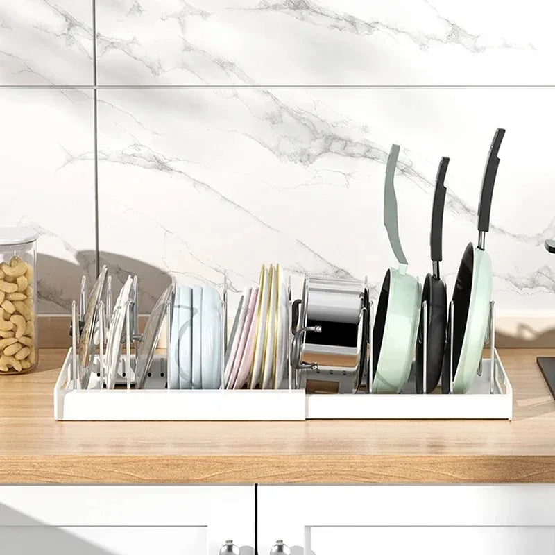 Expandable Pot & Pan Organizer with Adjustable Dividers