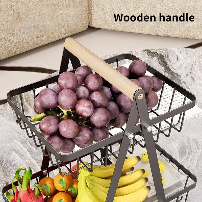 3-Tier Fruit Basket Organizer – Multi-Layer Snack & Storage Rack