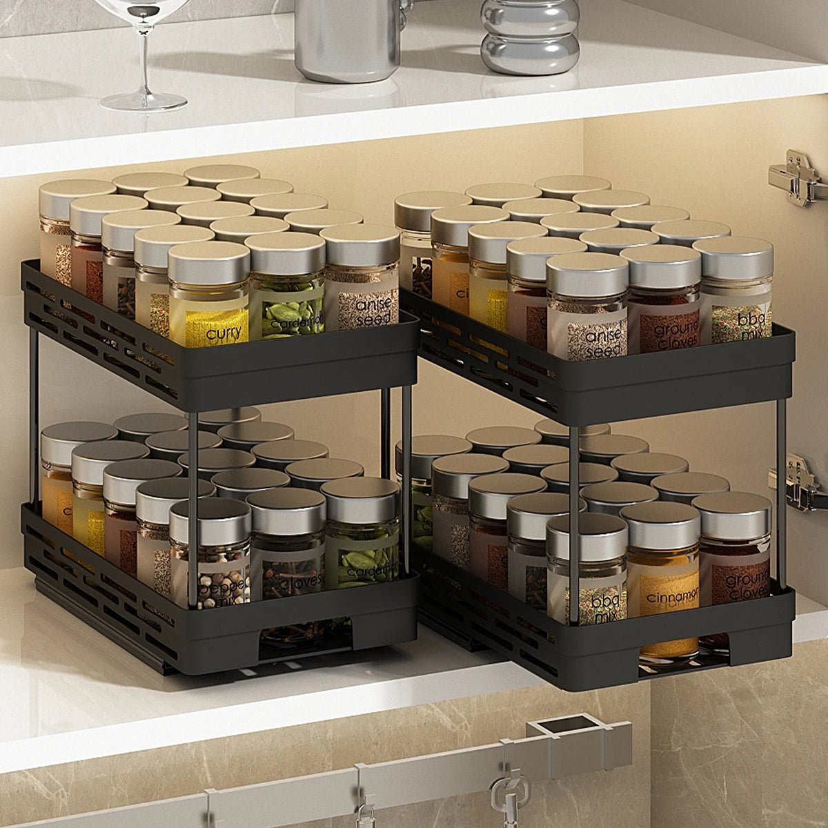 Pull-Out Double Layer Kitchen Organizer
