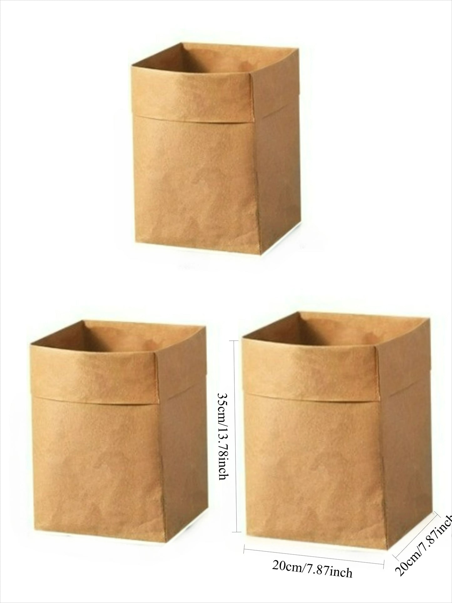Washable Kraft Paper Bags Set