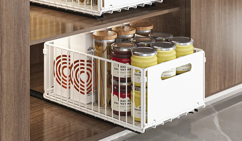 Pull-Out Kitchen Sink Storage Rack