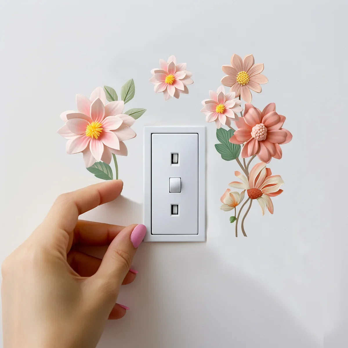 Flower Switch Wall Sticker