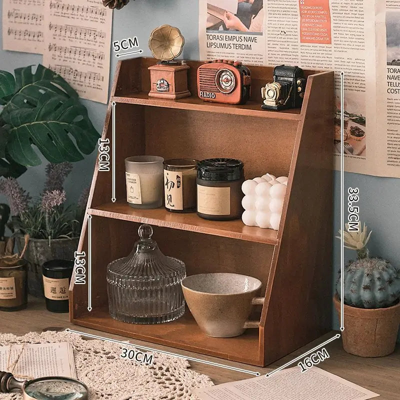 Rustic Solid Wood Cosmetic Organizer