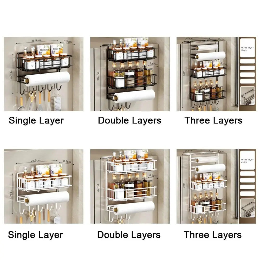 No-Drill Carbon Steel Refrigerator Side Shelf