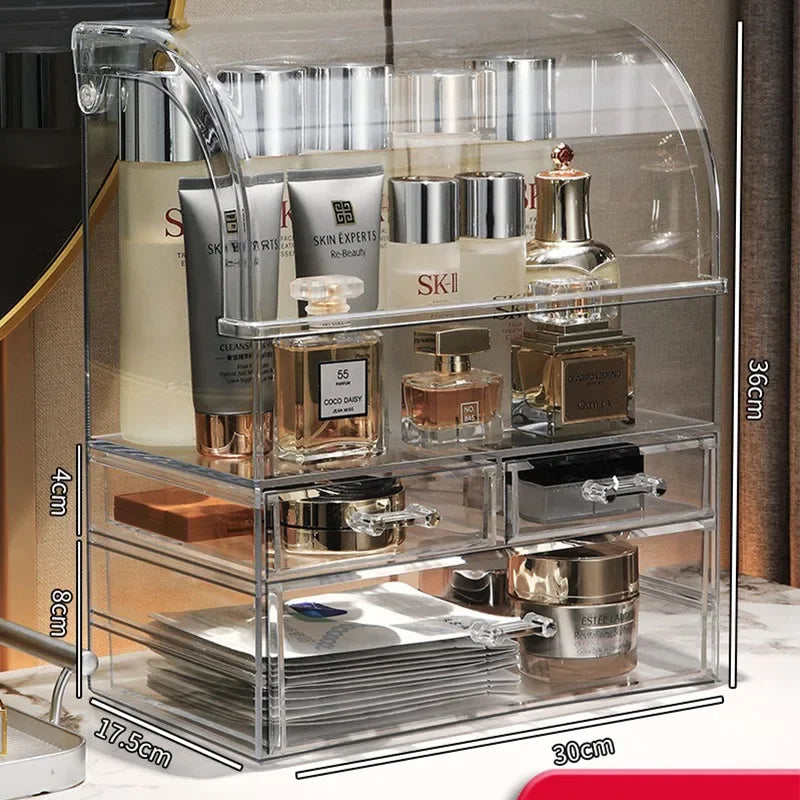 Clear Acrylic Makeup Organizer with Drawers