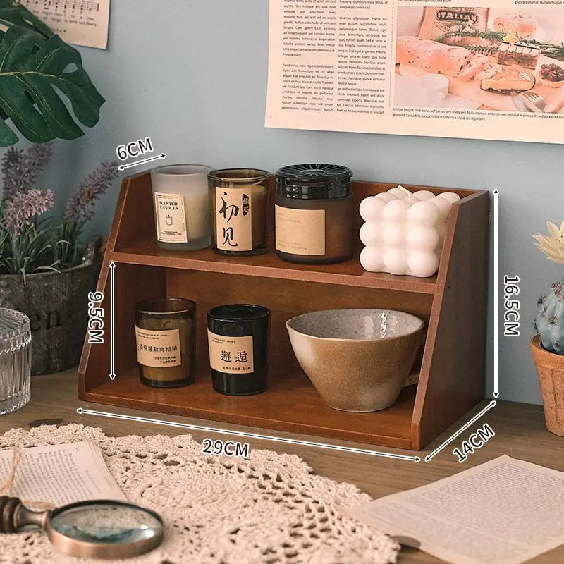 Rustic Solid Wood Cosmetic Organizer