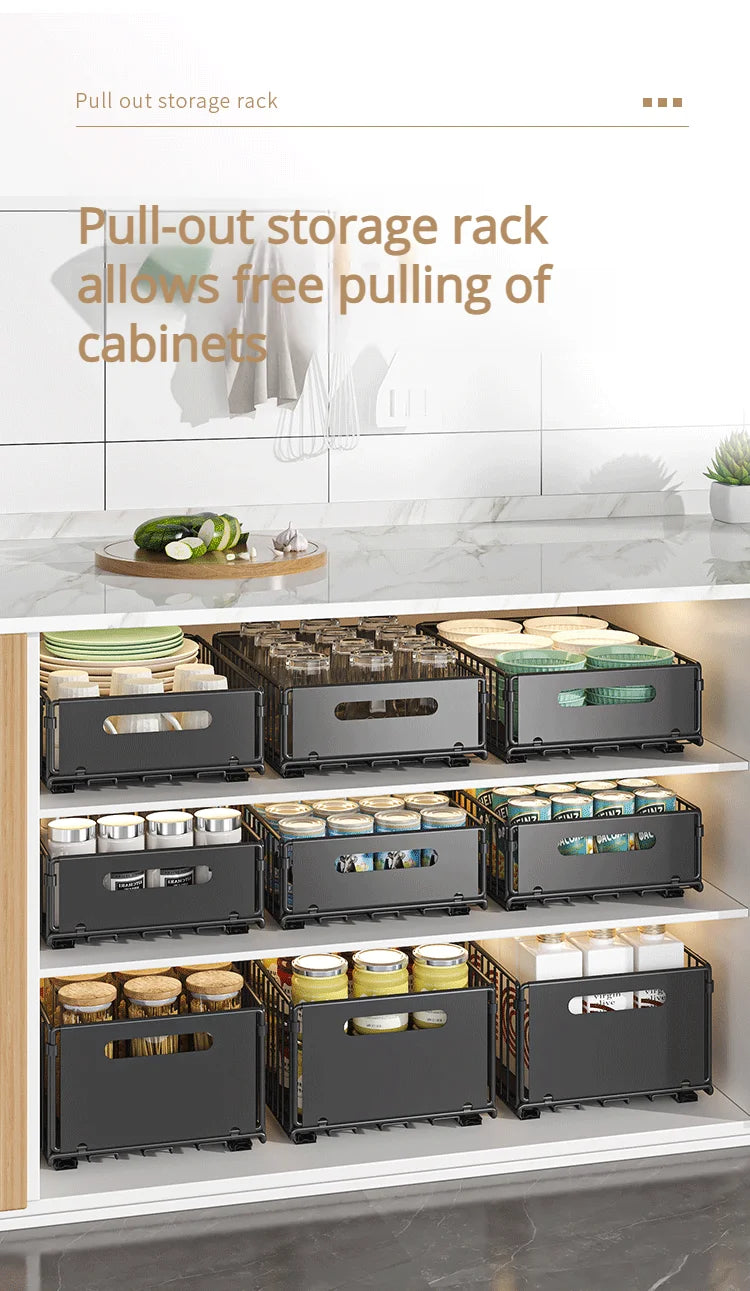 Pull-Out Kitchen Sink Storage Rack