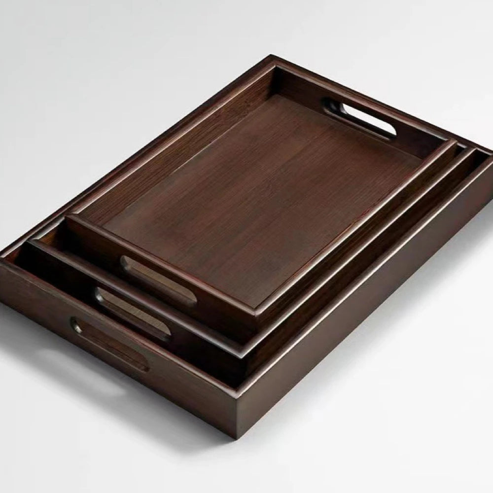 Wooden Serving Tray with Handles