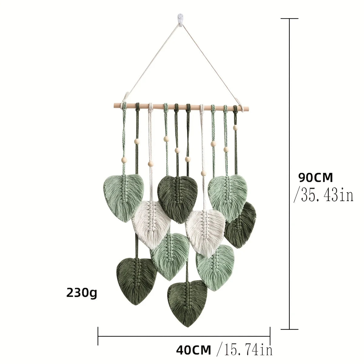 Boho Macrame Leaf Garland Wall Decor
