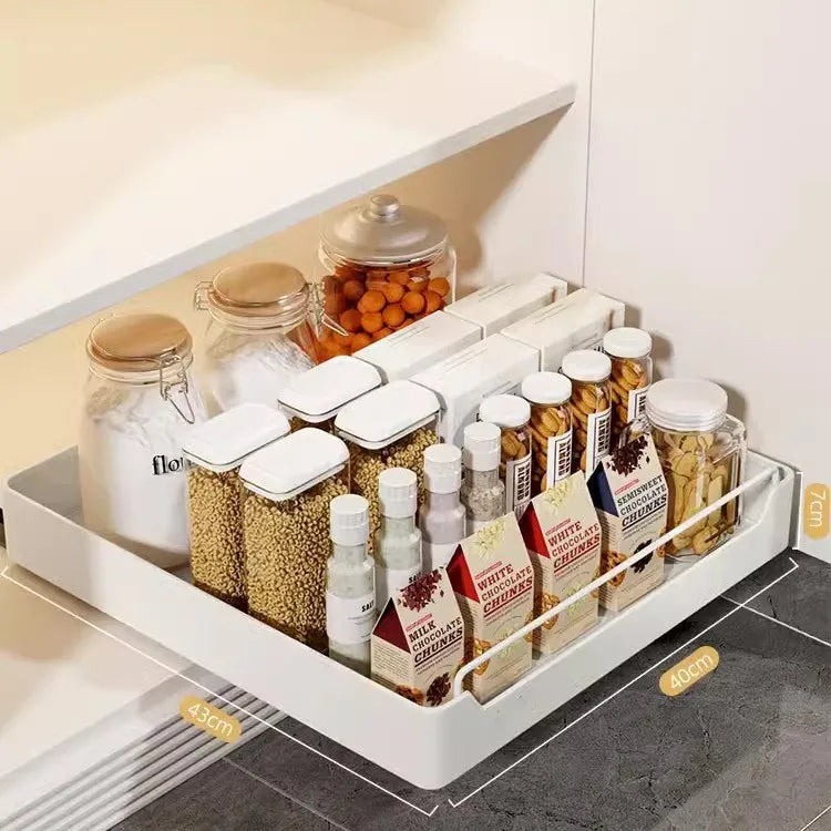 Pull-Out Cabinet Organizer with Sliding Rail