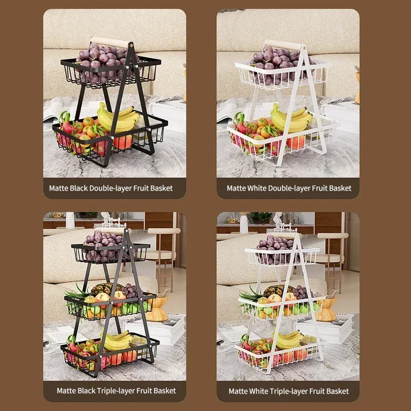 3-Tier Fruit Basket Organizer – Multi-Layer Snack & Storage Rack