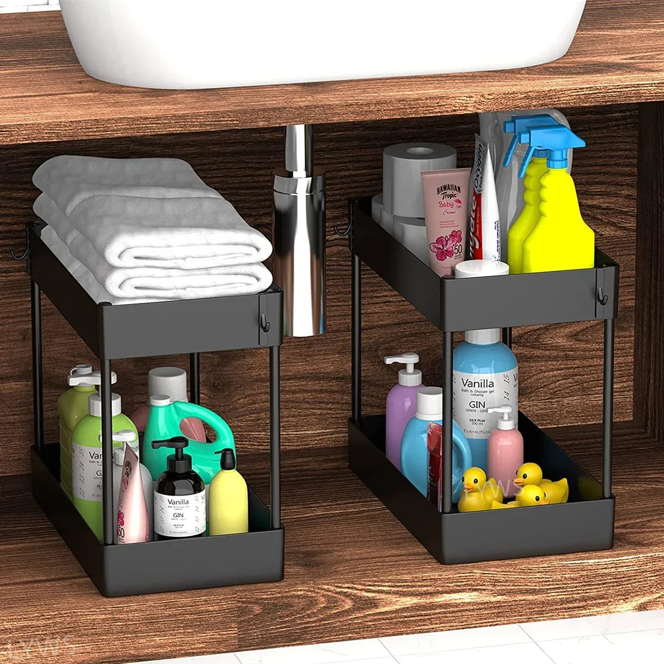 Tier Under Sink Organizer – Sliding Cabinet Storage Rack