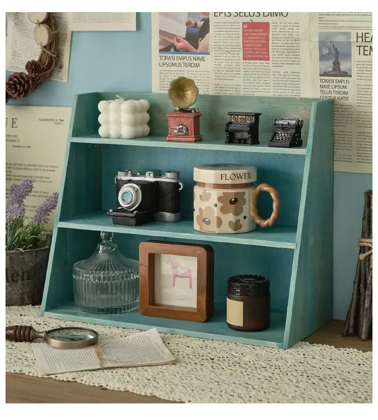 Rustic Solid Wood Cosmetic Organizer