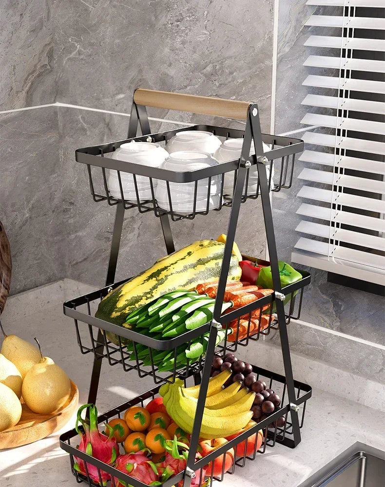 3-Tier Fruit Basket Organizer – Multi-Layer Snack & Storage Rack
