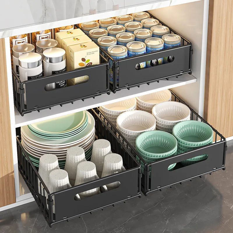 Pull-Out Kitchen Sink Storage Rack