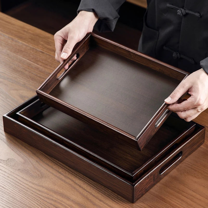 Wooden Serving Tray with Handles