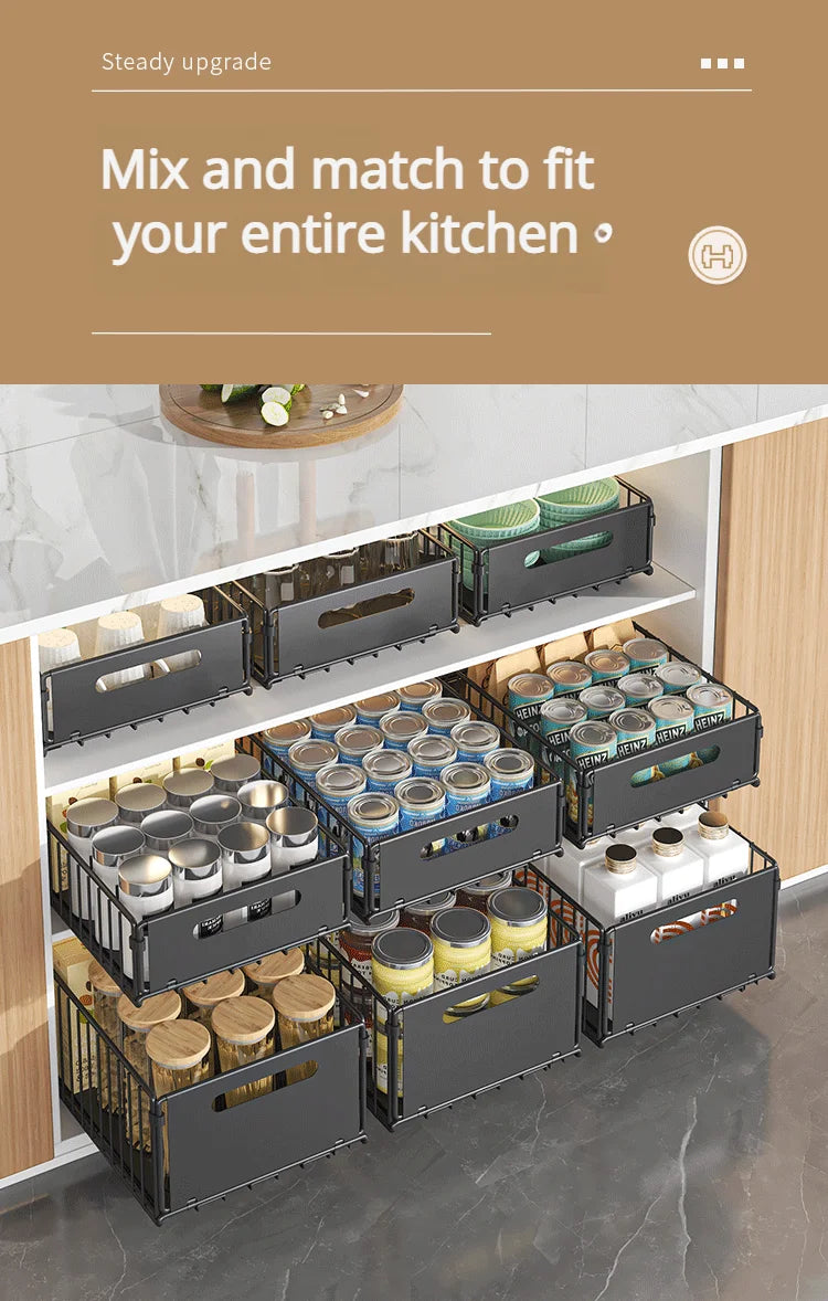Pull-Out Kitchen Sink Storage Rack