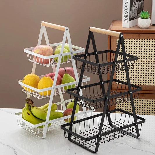 3-Tier Fruit Basket Organizer – Multi-Layer Snack & Storage Rack