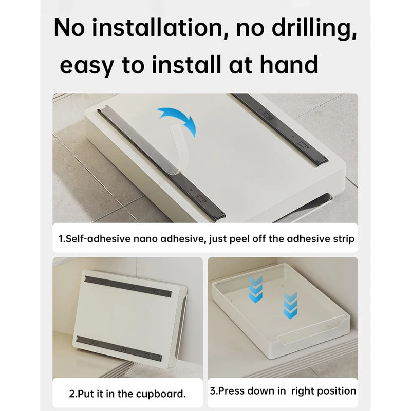 Pull-Out Cabinet Organizer with Sliding Rail