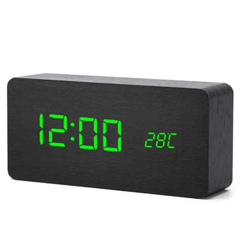 Modern Wooden LED Digital Alarm Clock