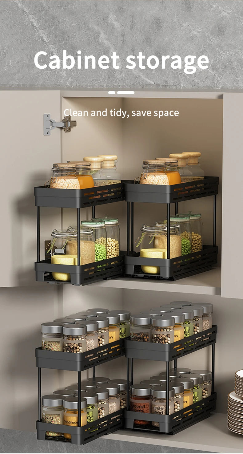 Pull-Out Double Layer Kitchen Organizer