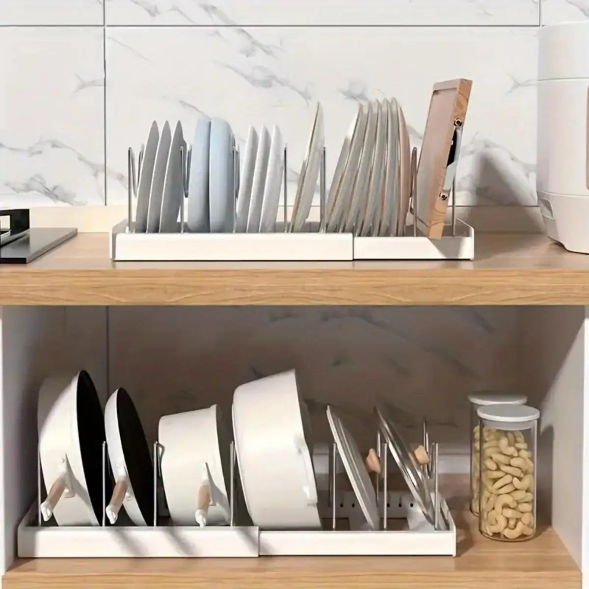 Expandable Pot & Pan Organizer with Adjustable Dividers