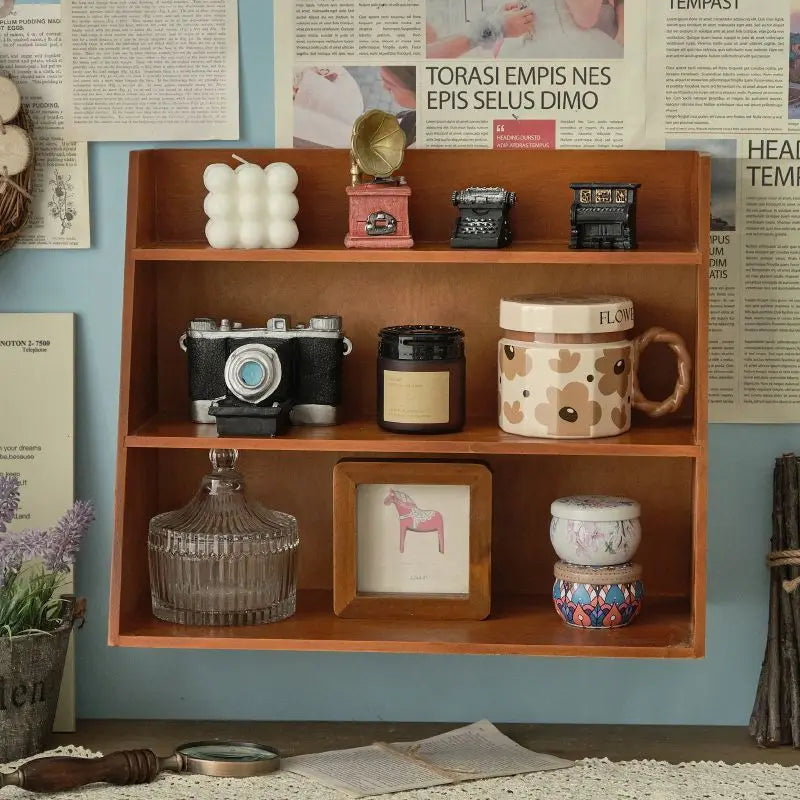 Rustic Solid Wood Cosmetic Organizer