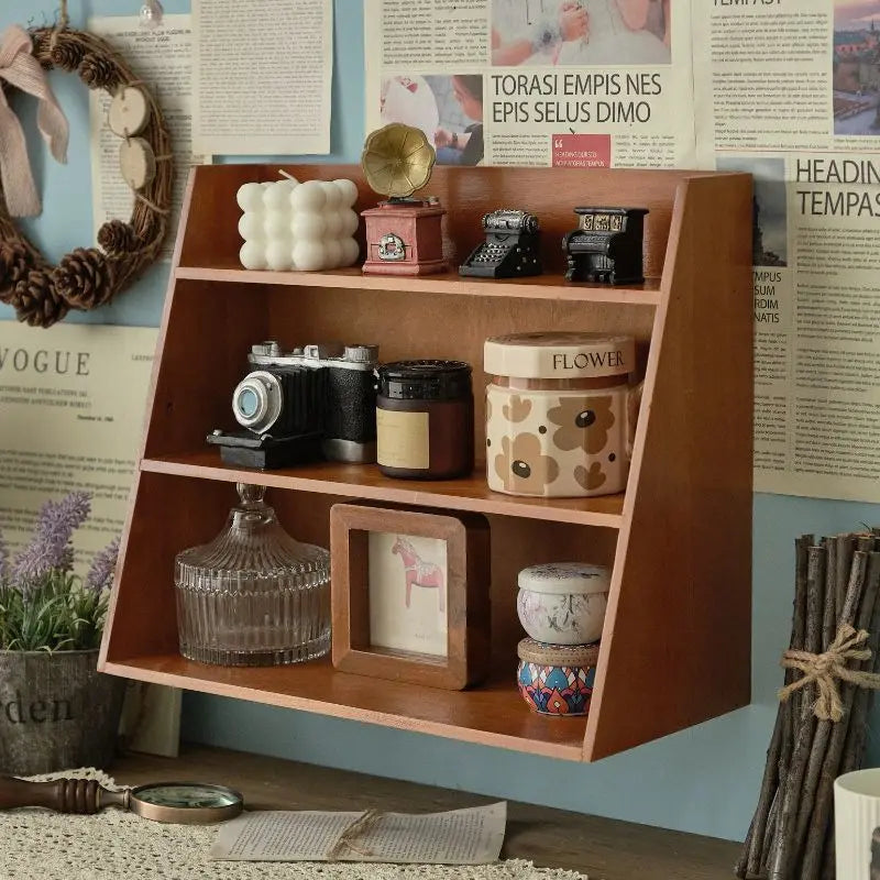 Rustic Solid Wood Cosmetic Organizer