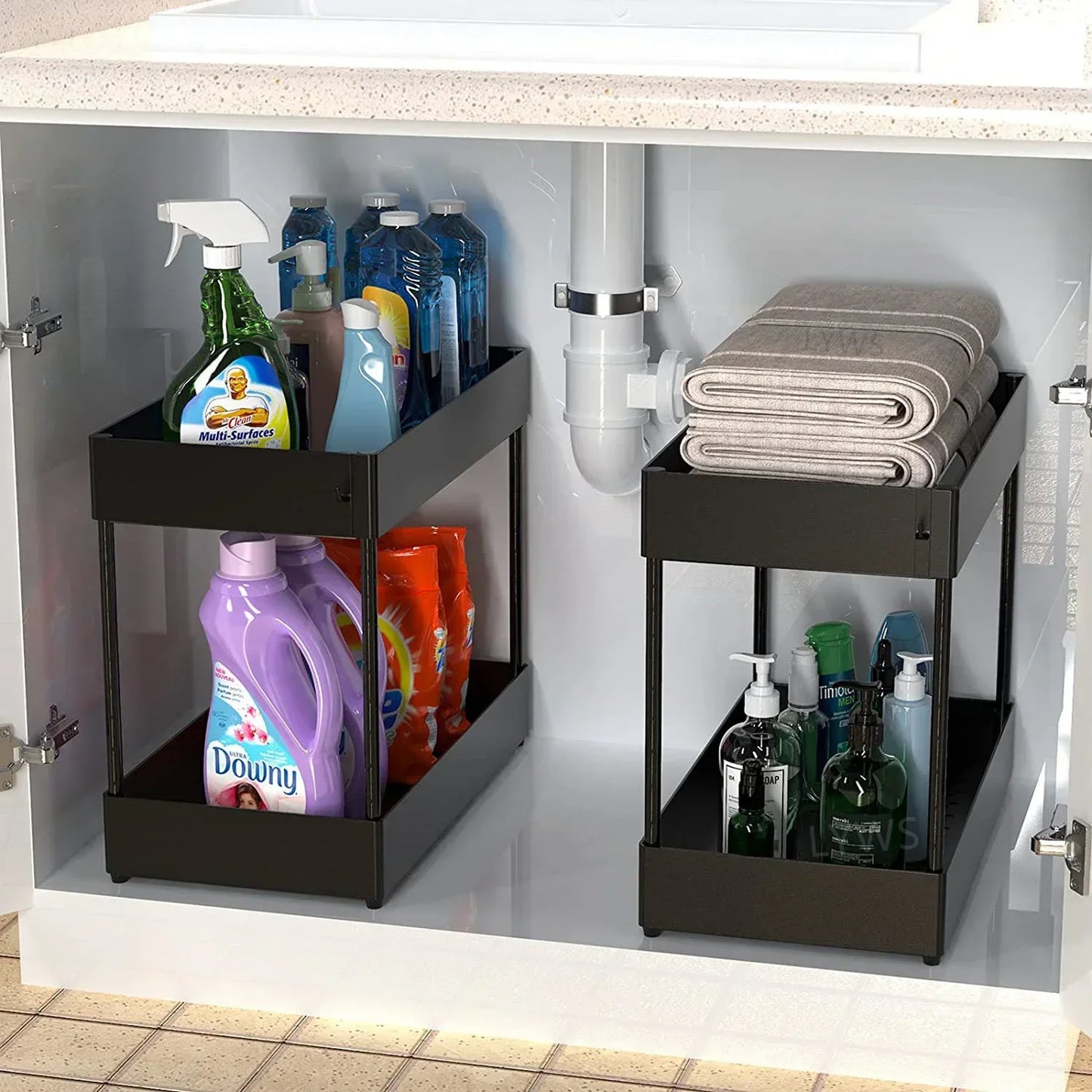 Tier Under Sink Organizer – Sliding Cabinet Storage Rack