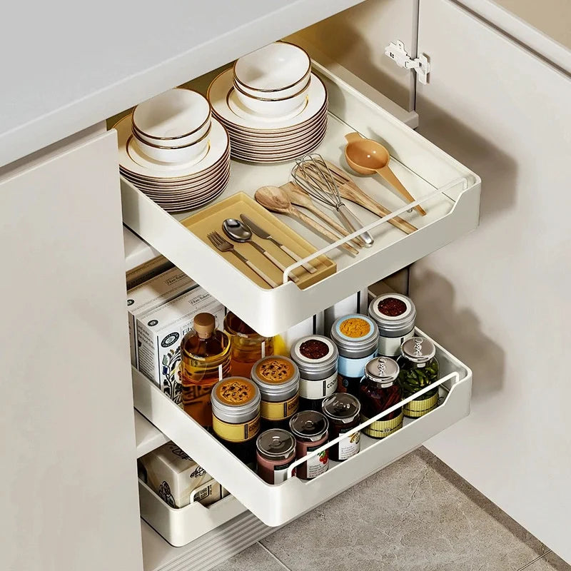 Pull-Out Cabinet Organizer with Sliding Rail
